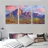  Colorfull Sunset with Superstition Mountains wall art Sonoran Desert Picture Saguaros Landscape Canvas Wall Art Gallery Wrapped Botanical Cactus in Picture Print on Canvas for Living Room