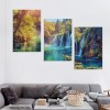 Lake Water Pictures Canvas Wall Art for Living room Bedroom Wall Decor,Waterfall Wall Art Print Paitnings for home Decor,Morden Artwork Sunset Tree Canvas Art