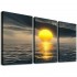 Canvas Prints Wall Art Decor Yellow Sunset over the ocean Picture Curved Horizon Painting Artwork for Dining Room Kitchen Home Decor Stretched and Framed Ready to Hang