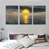 Canvas Prints Wall Art Decor Yellow Sunset over the ocean Picture Curved Horizon Painting Artwork for Dining Room Kitchen Home Decor Stretched and Framed Ready to Hang