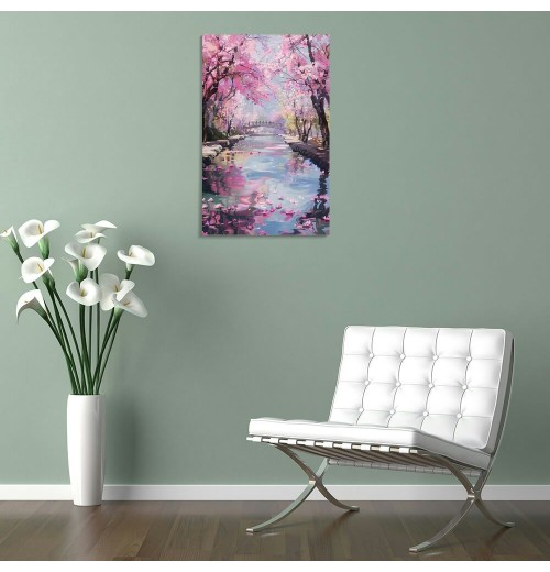 Anime Cherry Blossom Picture Cherry Blossom Forest Decor Poster Wall Art Hanging Picture Print Bedroom Decorative Painting Posters Room Aesthetic