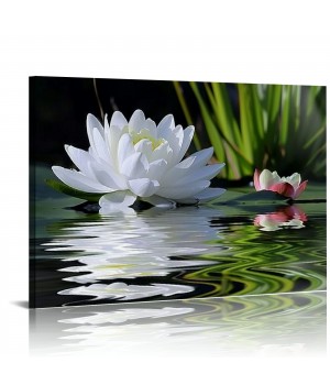 Canvas Prints Zen Wall Art Lotus Flower Prints Pictures for Bathroom Decor Spiritual Meditation Poster Artwork for Spa Decor Framed Read to Hang