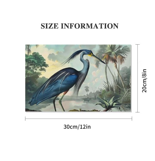 Blue Heron Wall Art Bird Poster Vintage Frame Canvas Painting Wall Art Heron Artwork Poster Picture Bedroom Wall Decor