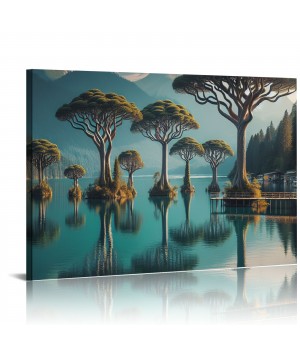 Natural landscape Wall art Landscape Trees Canvas art Poster Living Room, Bedroom Decoration Wall Hanging Picture