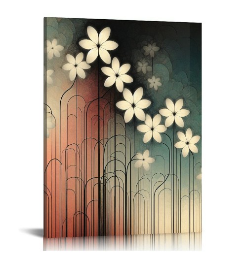 Wall Art Hanging Pictures Canvas Wall Art Modern Grace Abstract Flowers Artwork for Living Room Bedroom Home Decorations Wall Decor