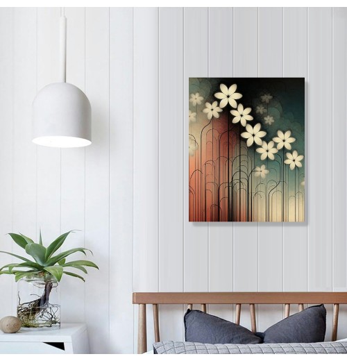 Wall Art Hanging Pictures Canvas Wall Art Modern Grace Abstract Flowers Artwork for Living Room Bedroom Home Decorations Wall Decor