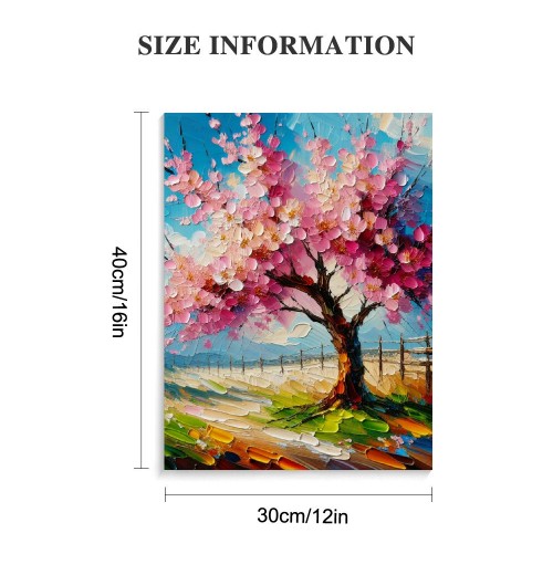 Canvas Wall Art Pink Peach Tree Canvas Print Hanging Pictures for Bathroom Bedroom Living Room Office Decor