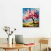 Canvas Wall Art Pink Peach Tree Canvas Print Hanging Pictures for Bathroom Bedroom Living Room Office Decor