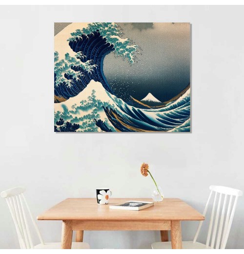 Great Wave of Kanagawa Katsushika Hokusai Giclee Canvas Prints Wall Art Abstract Seascape Pictures Paintings for Living Room Home Decorations Large Modern Stretched and Framed Sea Artwork