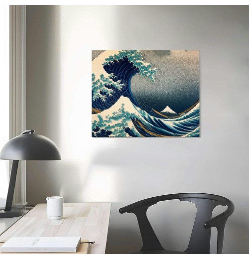 Great Wave of Kanagawa Katsushika Hokusai Giclee Canvas Prints Wall Art Abstract Seascape Pictures Paintings for Living Room Home Decorations Large Modern Stretched and Framed Sea Artwork