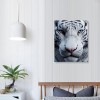 White Wall Art Wild Animal Portrait Picture Wall Decor Blue Eyed Tiger Prints on Canvas Posters Modern Home Decor for Living Room Kids Room Stretched and Framed Artwork