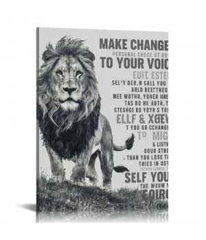 Canvas Wall Art Pictures for Wall Inspirational Lion Quotes - Painting Wall Décor for Bathroom Bedroom Office Framed Artwork